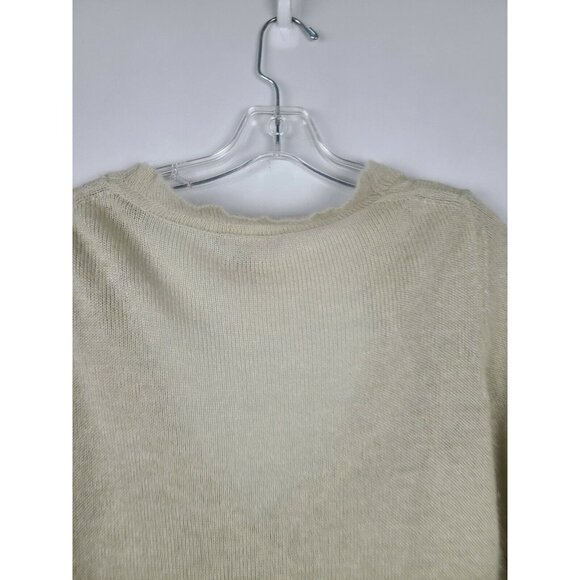 Modbe Womens Button Front Cardigan Small Beige Long Sleeve Ruffle Fairy - Picture 5 of 7